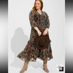 Torrid Green floral dress